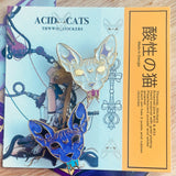 Crystal kingdom : Acid Cats Pearl Enamel Pin set.