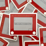 So 90's Sketchy Etch embossed sticker!