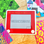 So 90's Sketchy Etch embossed sticker!