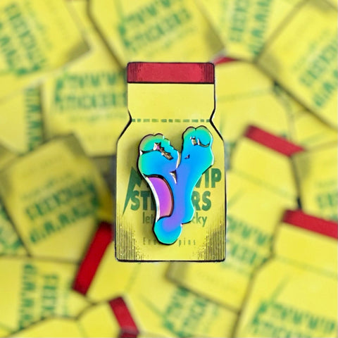 A Little Gay - Footsy Holographic Mini Enamel Pin
