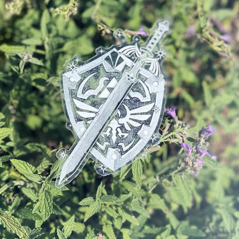 Legendary Master Sword and Shield Clear Vinyl sticker