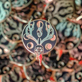 Mystic Forest :  Decayed Jackalope skull hard enamel pin