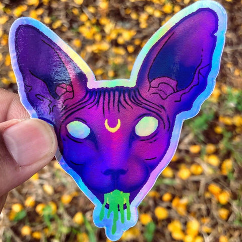 Crystal Kingdom - Acid Cat Luna Holo-Foil Sticker